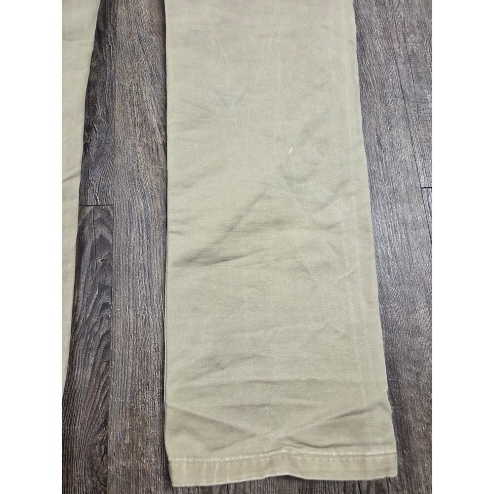 Stacy Adams Tan Pants Khakis Top-Stitch Straight Flat Front 32x30 (tag34x32) - Picture 8 of 10